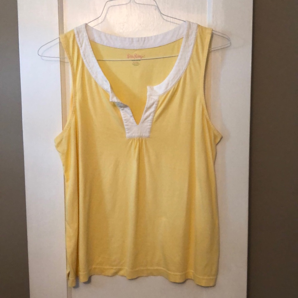 Lilly Pulitzer Yellow Cotton Tank XL